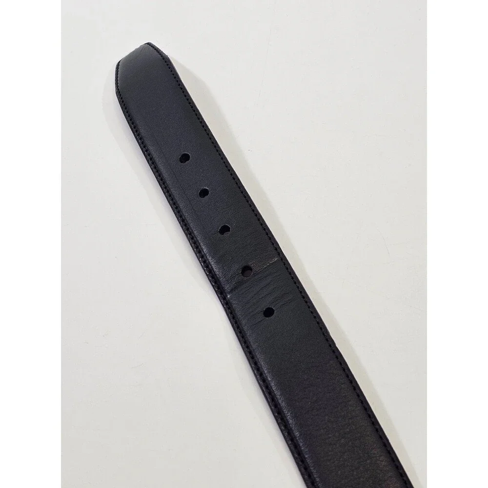NORDSTROM MEN'S SHOP Men's Size 38 Italian Leather Belt Gunmetal Buckle 1-3/8